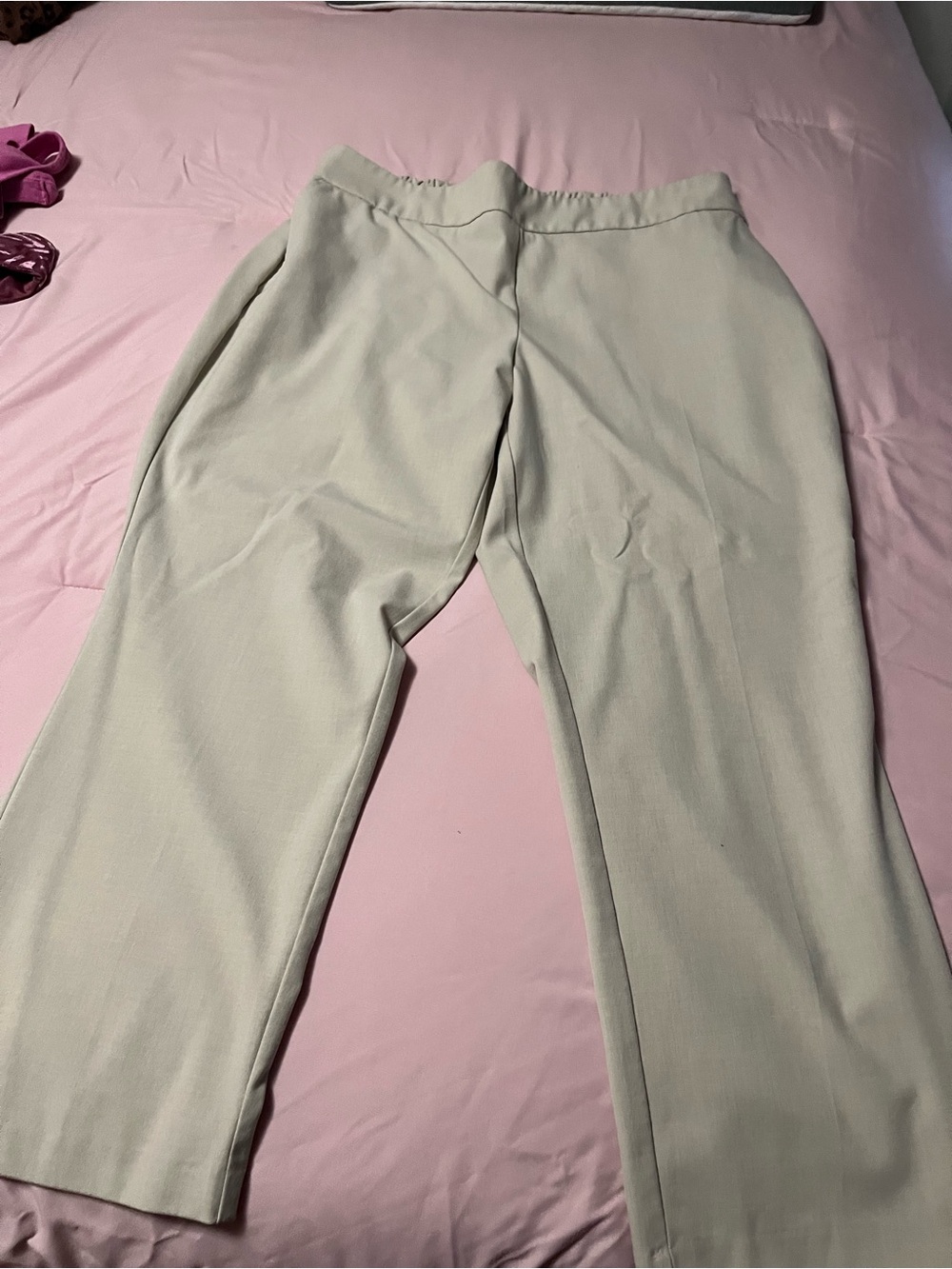 Hilary Radley Cream Straight-Leg Trousers